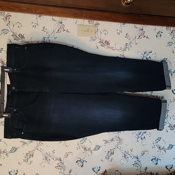 NYDJ NWT Plus Size 22W Dark Blue Denim Jeans. Boyfriend Cut Rolled Hem - Picture 1 of 8